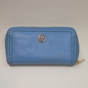 Tory Burch Leather Wallet Light Blue